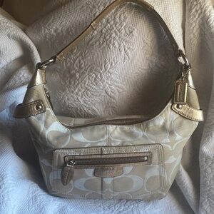 Y2K Coach Penelope hobo Metallic Gold Signature Shoulder Bag
